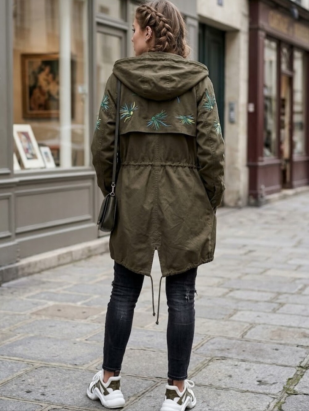 Armani Exchange Embroidered Green Utility Style Jacket Size XS